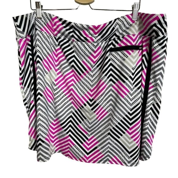 Tail White Label Skort Chevron A-Line Pockets Skirt Black Pink White Size XXL - Picture 6 of 8